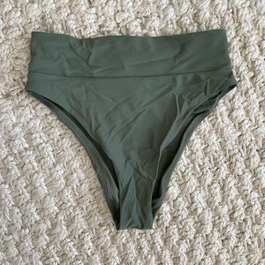 Aerie olive green high cut cheeky bottoms size M